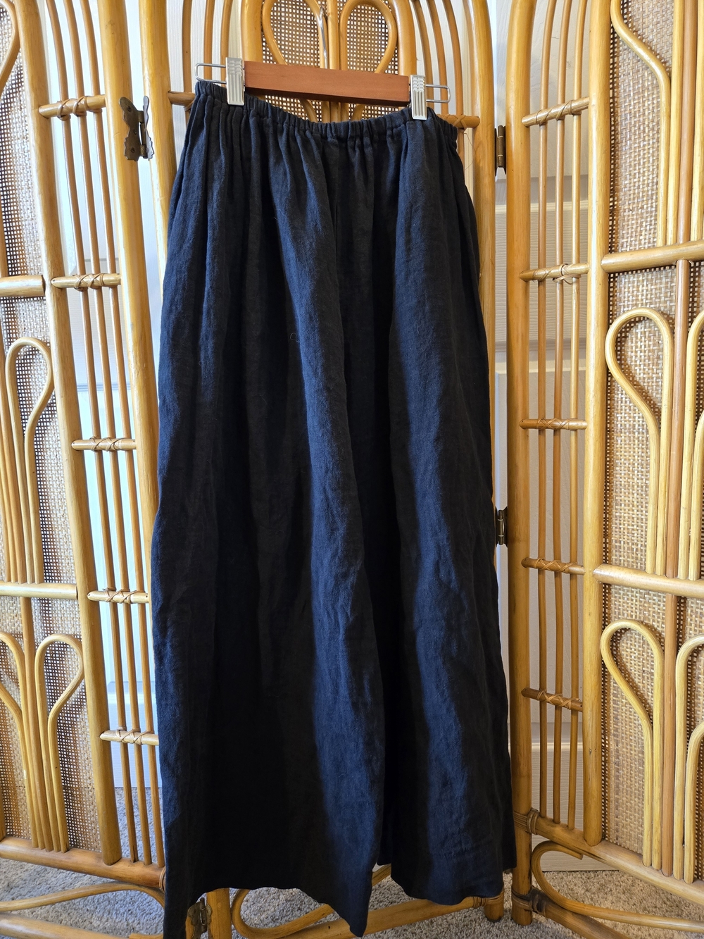 Boheme Goods Black Linen Trousers Petite Cropped Length